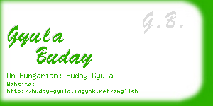 gyula buday business card